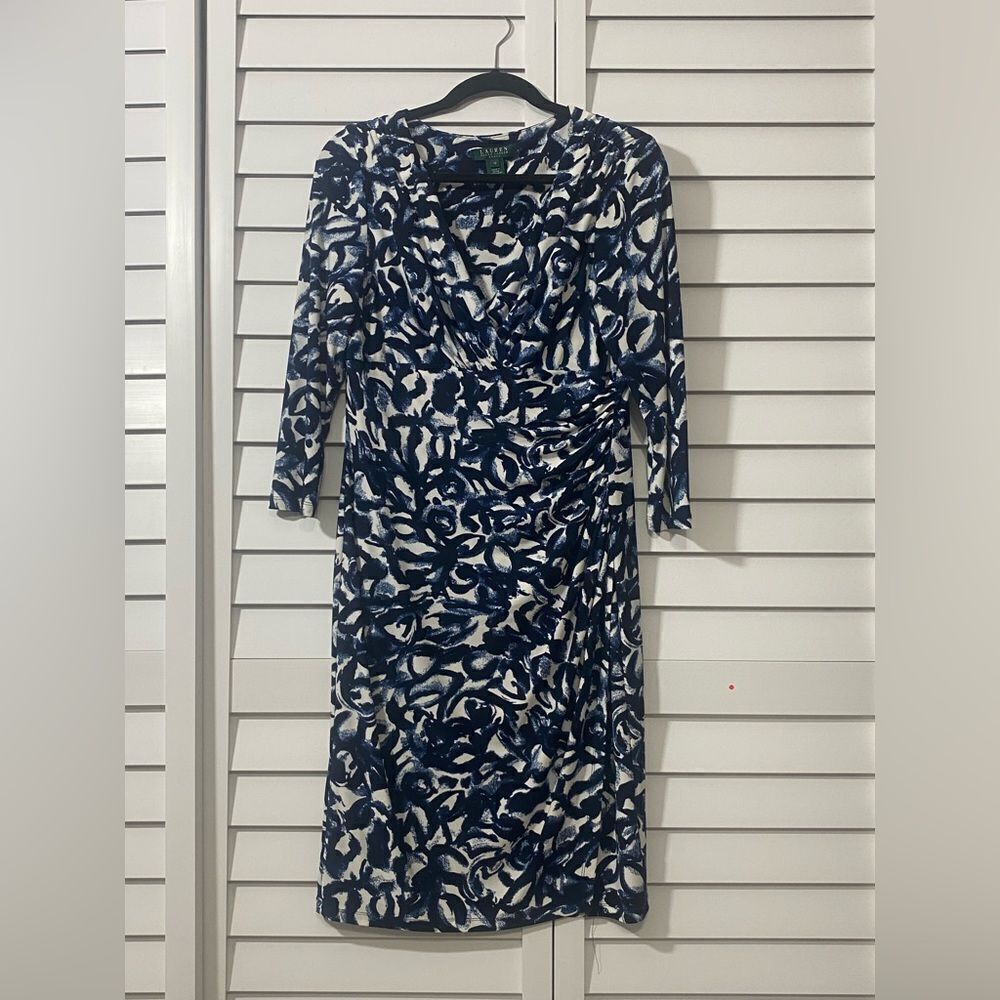 Lauren Ralph Lauren Blue and White Dress